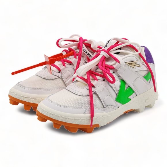 Off-White Virgil Abloh Women's Mountain Cleats Arrow Low Top Sneakers White - Picture 4 of 14